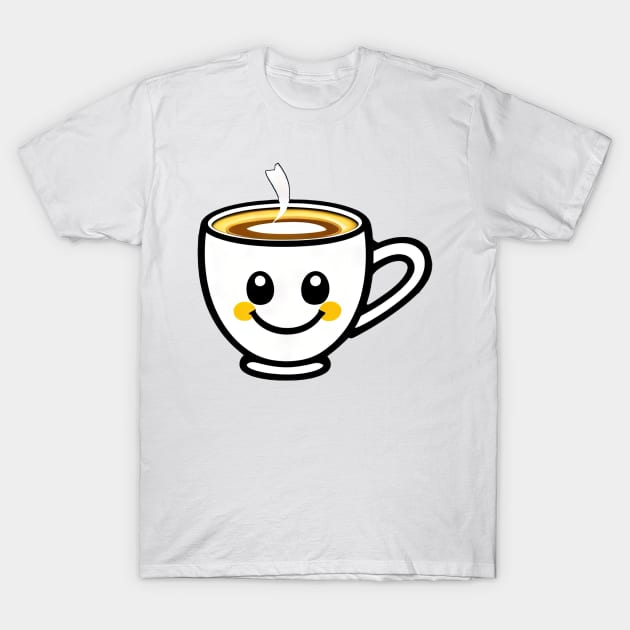 Smiling cup of coffee T-Shirt by Canavento